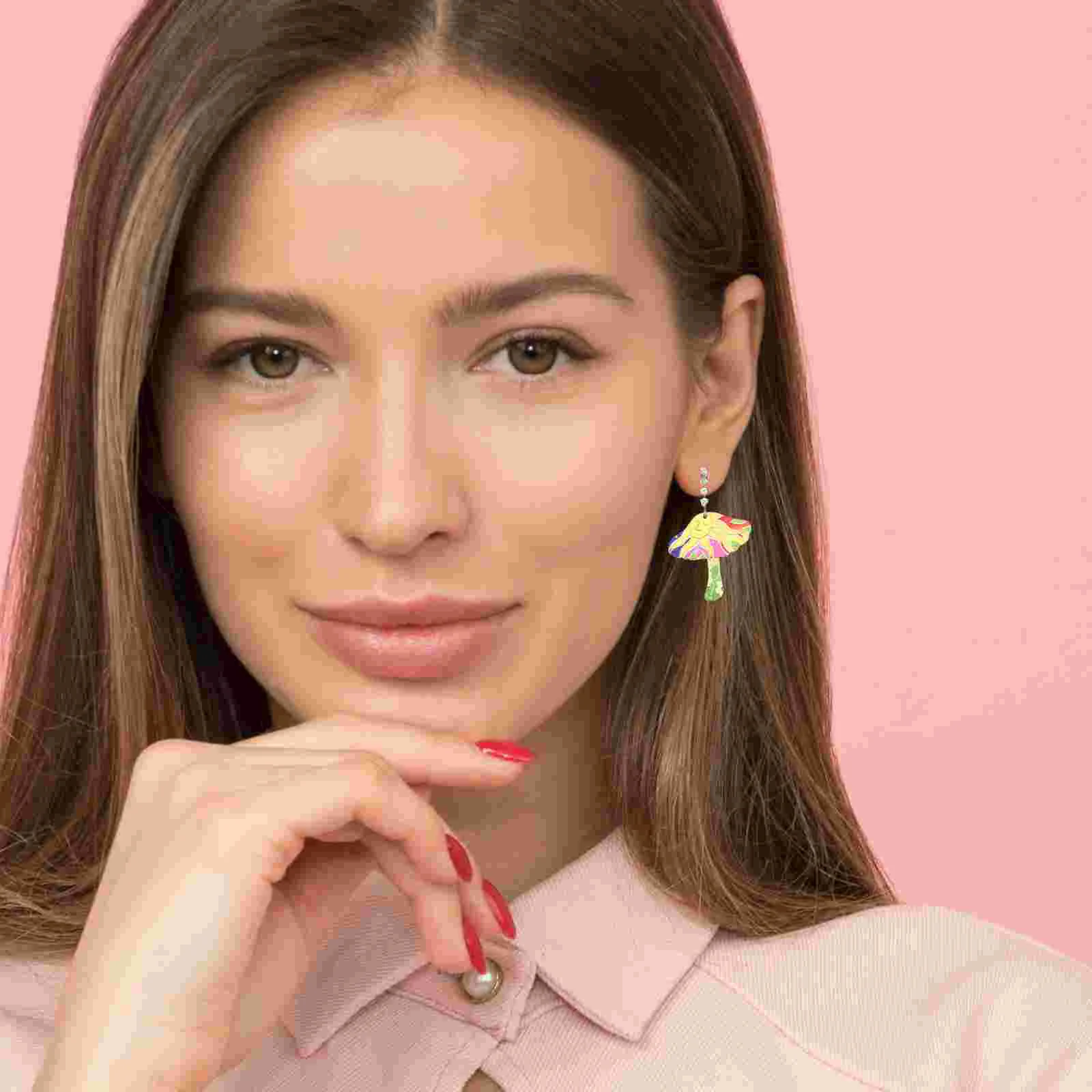 

10 Pcs Choker Necklace Bracelet DIY Making Accessory Mushroom Charms Earrings Pendants Wood
