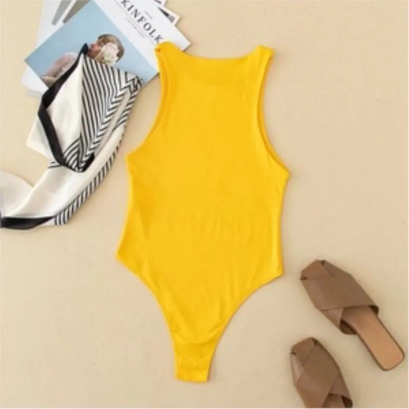 Летнее сексуальное боди без рукавов хлопковые топы уличная одежда Однотонный