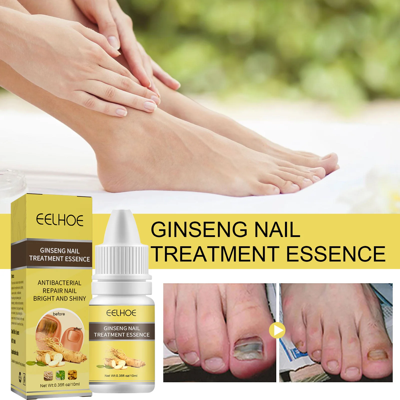 

Ginseng Nail essential oil greyish nail thickening nail repair nutrition polish soften antibacterial and nourishing essence