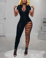 solid sleeveless slim cut out jumpsuit women summer 2022 new fashion black sexy jumpsuits