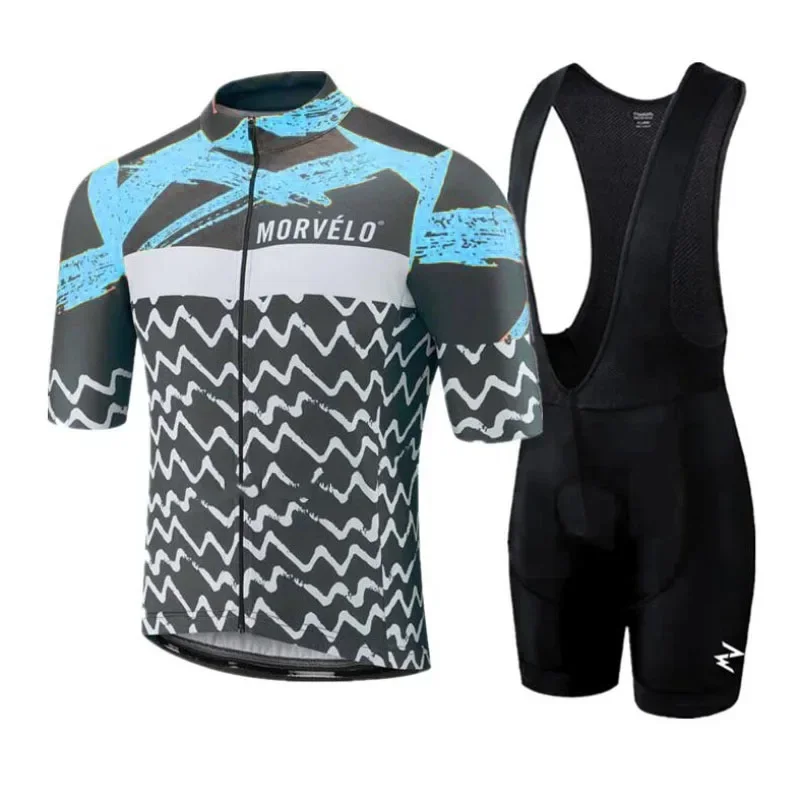 MORVELO Летний комплект велосипедных толстовок мужская рубашка с коротким рукавом