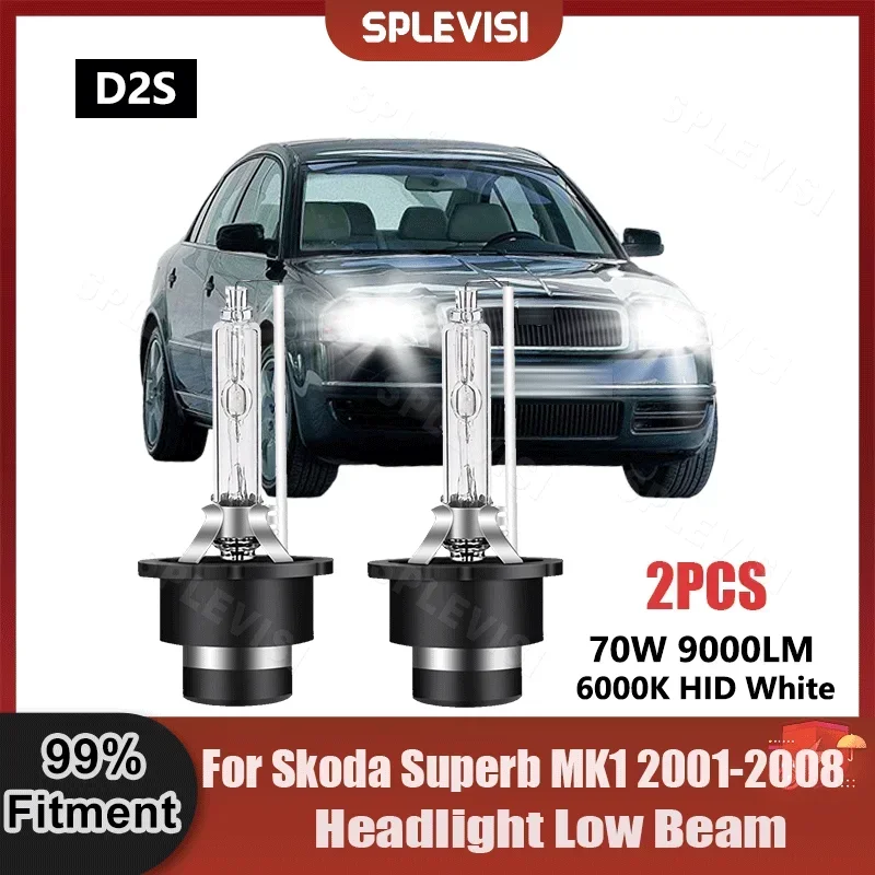 Пара ксеноновых ламп высокой интенсивности разряда D2S 9000LM для Skoda Superb MK1 2001 2002 2003