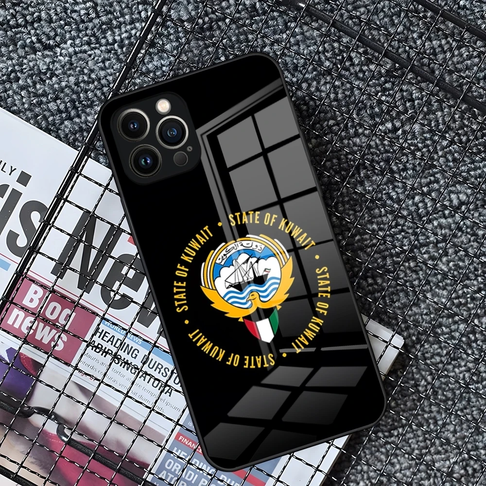 Чехол для телефона с флагом Паспорта Кувейт IPhone 16 15 14 Pro 11 13 12 Mini XS XR Max 6 8 7 Plus SE Glass