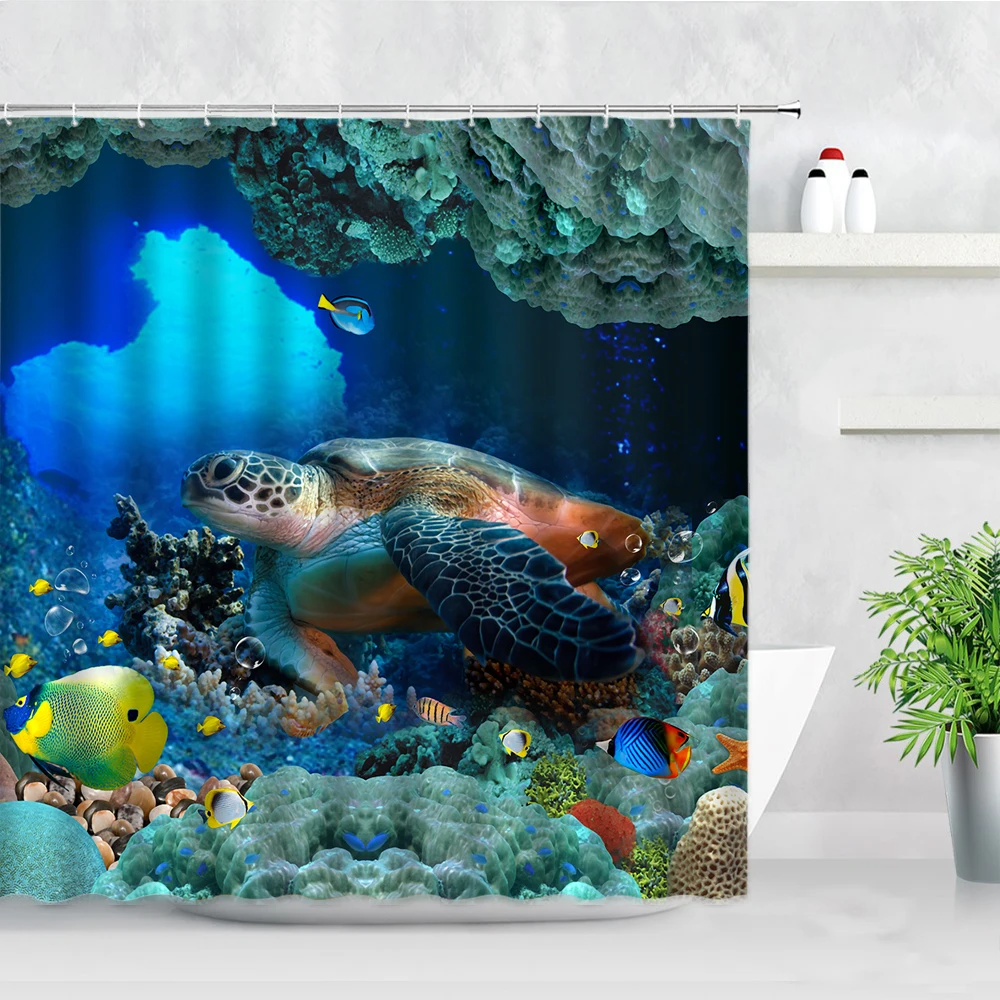 

Curtain Personality Octopus Print Bathroom Curtains Waterproof Fabric Home Decor Bathtub Screens with Hooks Funny Animals Shower