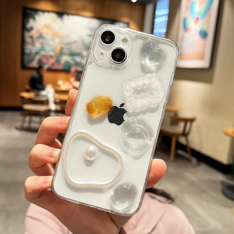 

Mobile Phone Case for IPhone 11 12 13 Crystal Gem Protective Cover For IPhone 13 12 11 Pro Max Self-contained Lens Film Case