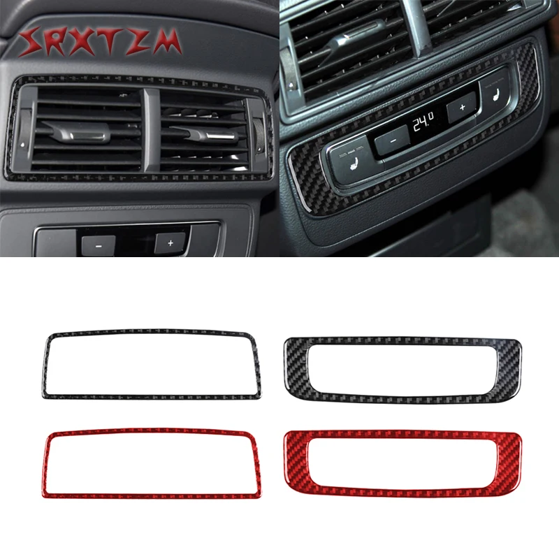 

Автомобильная задняя рамка для кондиционера, декоративные вентиляционные отверстия, отделка, наклейки из углеродного волокна для Audi Q7 2016-2019, Стайлинг автомобиля