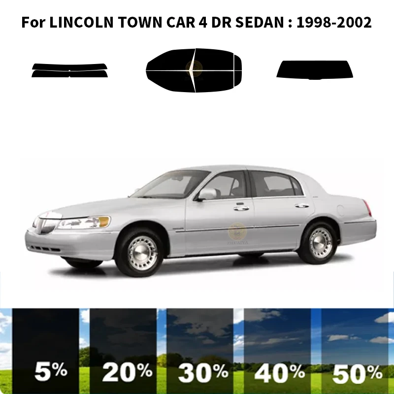 

Precut nanoceramics car UV Window Tint Kit Automotive Window Film For LINCOLN TOWN CAR 4 DR SEDAN 1998-2002
