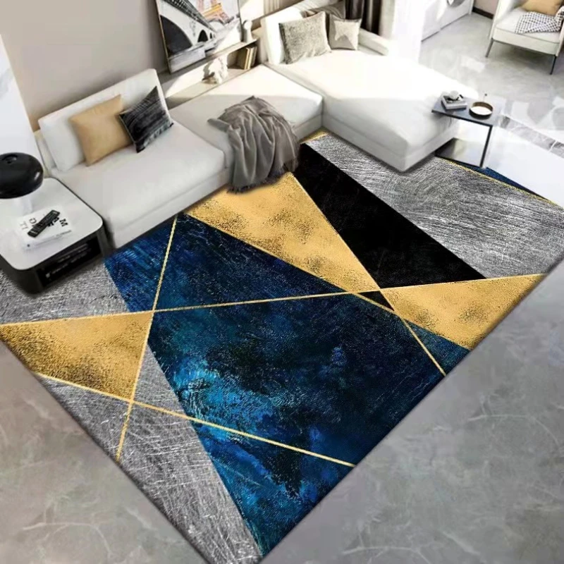 

Geometric Carpet For Living Room Velvet Rug Kids Bedroom Bedside Rugs Soft Square Fluffy Carpets Home Sofa Table Decor Carpets