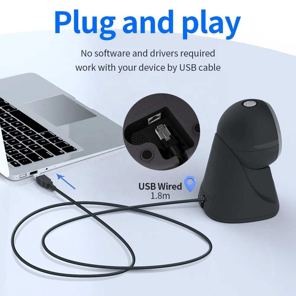Фото GTCODESTAR GT-8801D Всенаправленная платформа изображений USB Qr-считыватель проводной настольный 1D 2D сканер штрих-кода Считыватель штрих-кода №3
