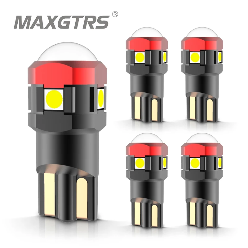 

5x W5W 3030 SMD Автомобильные светодиодсветодиодный лампы T10 194 168, замена клиновидного фонаря приборной панели, белые лампы для габаритных огней, линзы