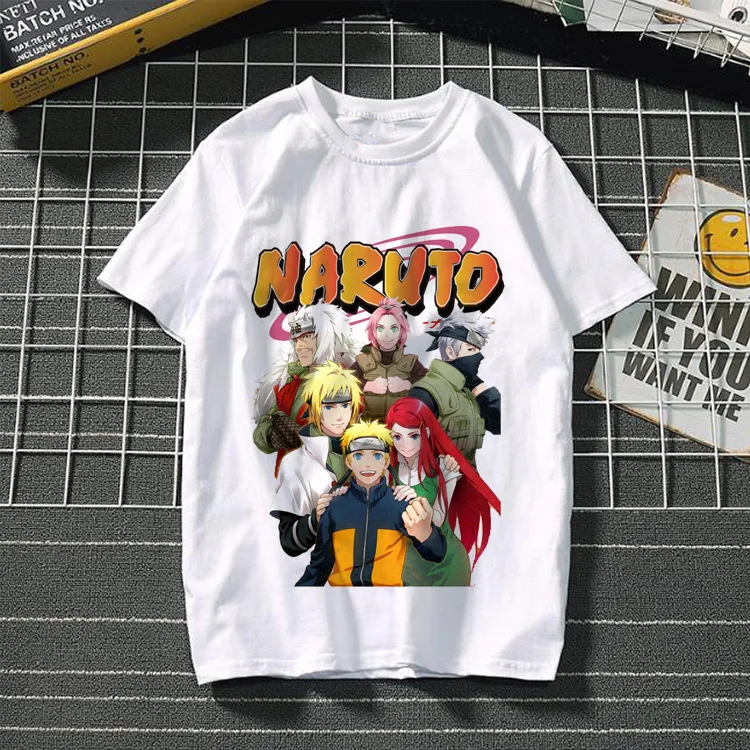 

Naruto Short-sleeved T-shirt Anime Peripheral Clothing T-shirt Men and Women Round Neck Two-dimensional Upper Clothes Summer