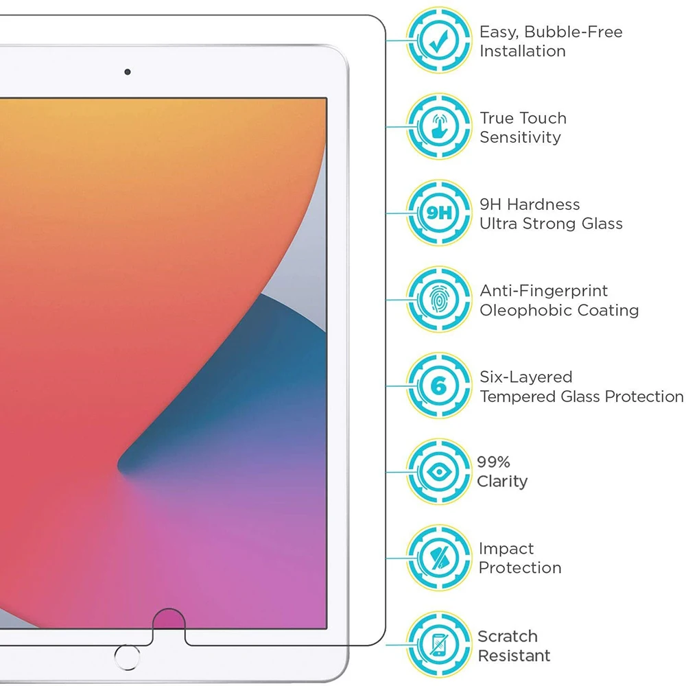 2pcs tablet tempered glass for ipad 9th generation 10 2 inch 2021 screen protector 9h ultra clear protection film for ipad 9 free global shipping