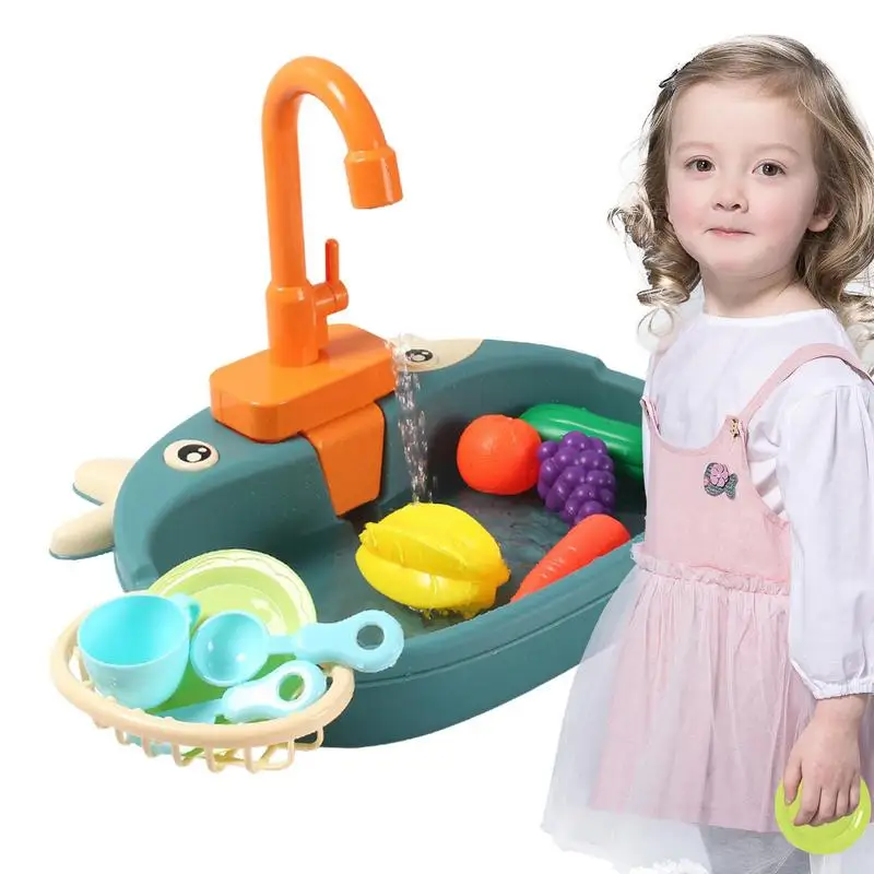 

Dishwasher Playing Toy Toddler Kitchen Faucet Toy Children Heat Sensitive Toy Kitchen Set Toys With Automatic Water Cycle System