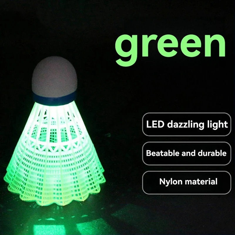 4 шт. светящиеся шарики для бадминтона светодиодные вспененные пластиковые