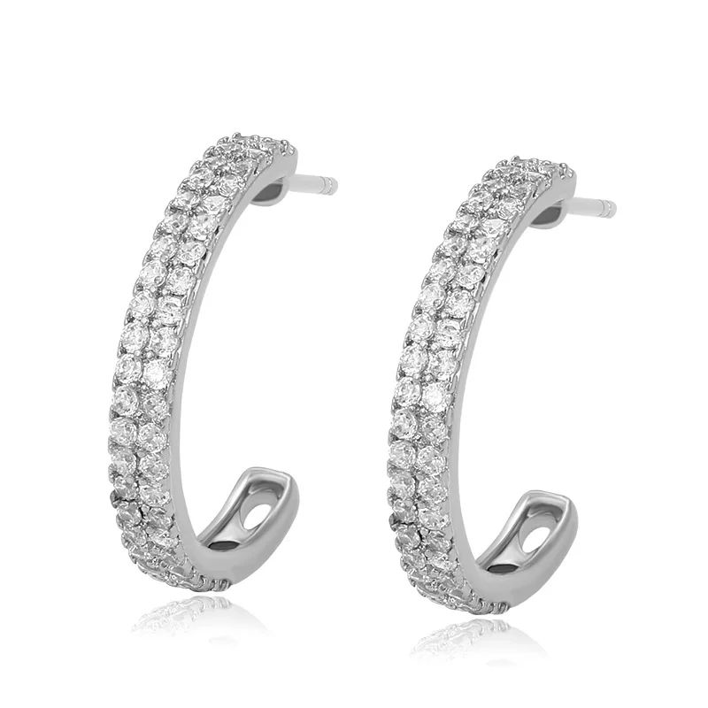 

C Letter Eometric Alloy Zirconium Earrings for Women
