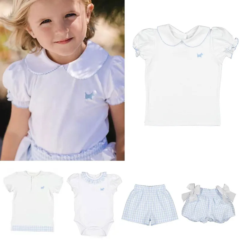 

Kids Clothes Boys T-shirts Shorts New Summer Toddler Girl Puff Sleeve Top Cotton Girls Outfits Spanish Baby Clothes Sal Brand