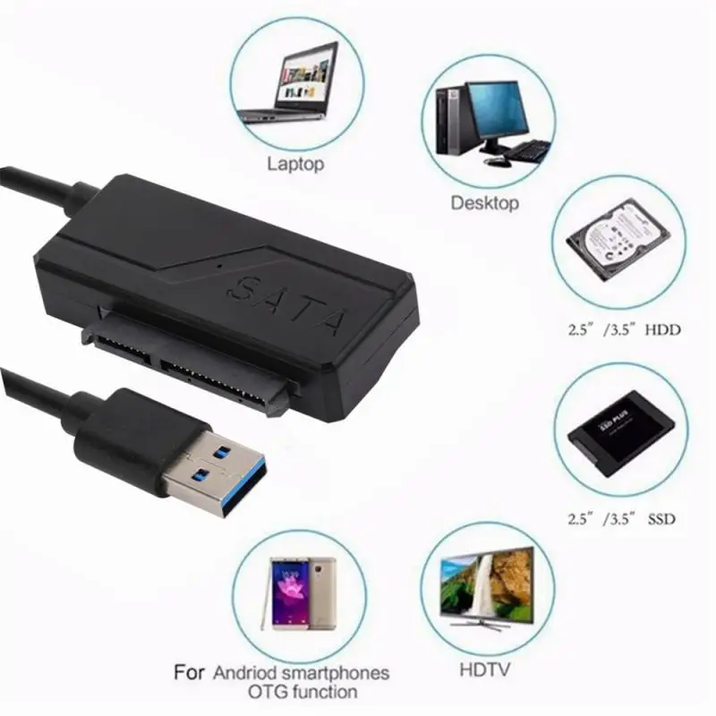 

2023 New GRWIBEOU Easy Drive Cable 3.5sata Hard Disk Adapter USB3.0 Easy Drive Cable SATA To USB Adapter 2.5/3.5"
