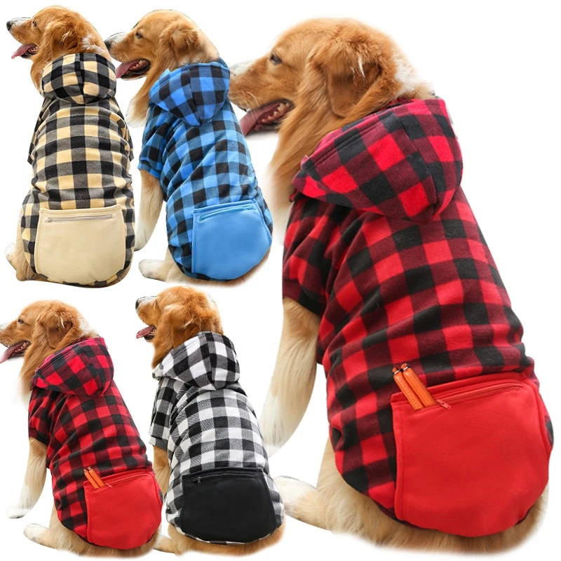 

Plaid Pet Dog Clothes Fleece Dogs Hoodies Warm Sweatshirt Pet Costume Jacket For Chihuahua French Bulldog Labrador Dogs Clothes
