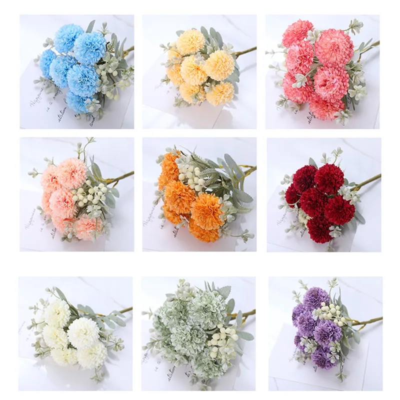 

35cm Dandelion Artificial Silk Flowers Flores Spring Home Wedding DIY Decor Accessories Fake Plants mariage decorations