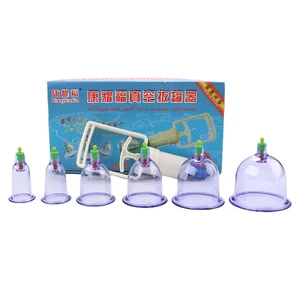 6 шт., Набор вакуумных чашек, китайские медицинские банки, вакуумные банки, всасывающая чашка для терапии спины, тела, Детокс, антицеллюлитный массажер