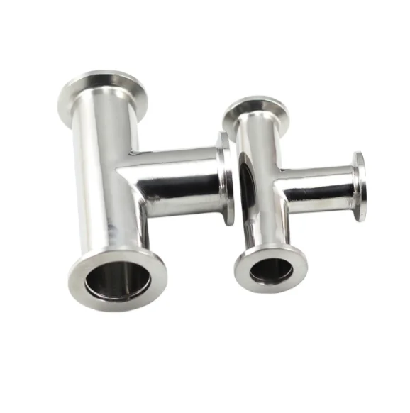 Фото Kf40 Kf50 Колено тройника KF SS304 Фитинг для вакуумной трубы высокого давления ISO-K Стандартные Y-образные фитинги для санитарных труб KF Фланцевые фитинги №2