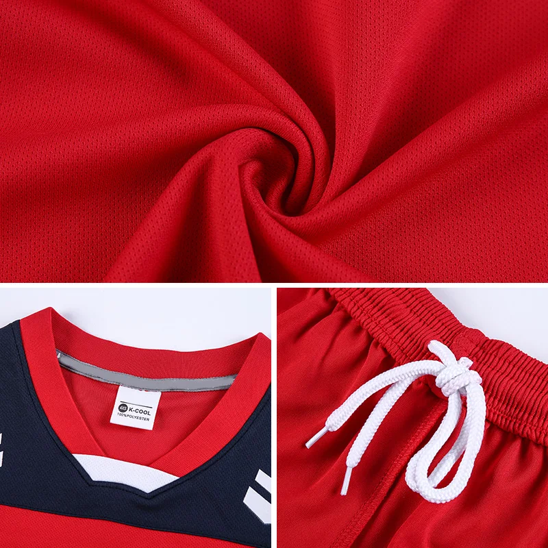 Дешевые детские футбольные Джерси из 100% полиэстера оптом Дышащие комплекты