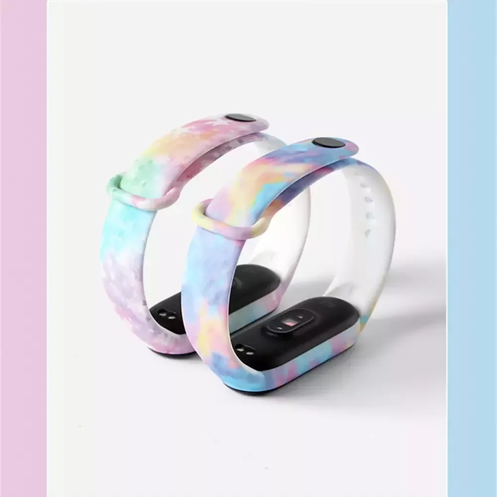 

Silicone Bracelet For Xiaomi Mi Band 6 4 5 3 strap print Wrist strap For mi band 4 6 bracelet for mi band 3 4 strap Accessories