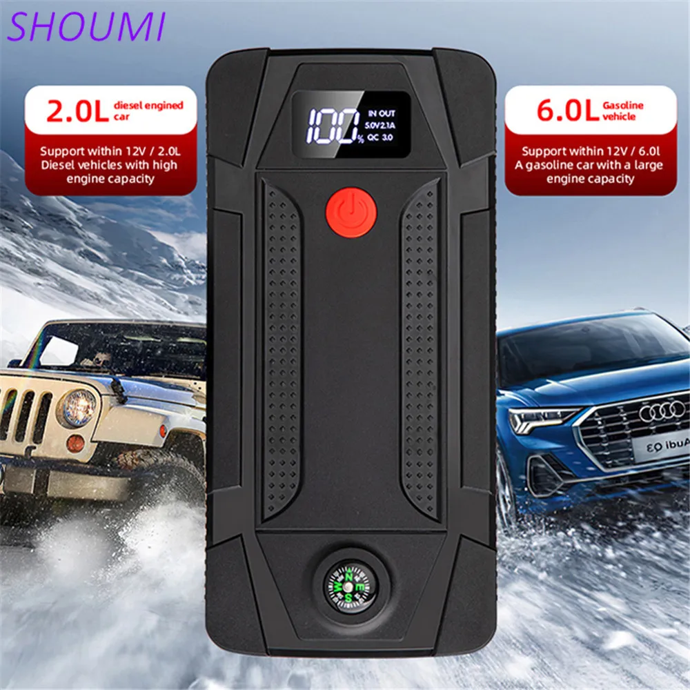 Shoumi 500A Portable Car Jump Starter 20000mA Power Bank Charger 12V Emergency Power Booster Battery Car Instant Startor Station