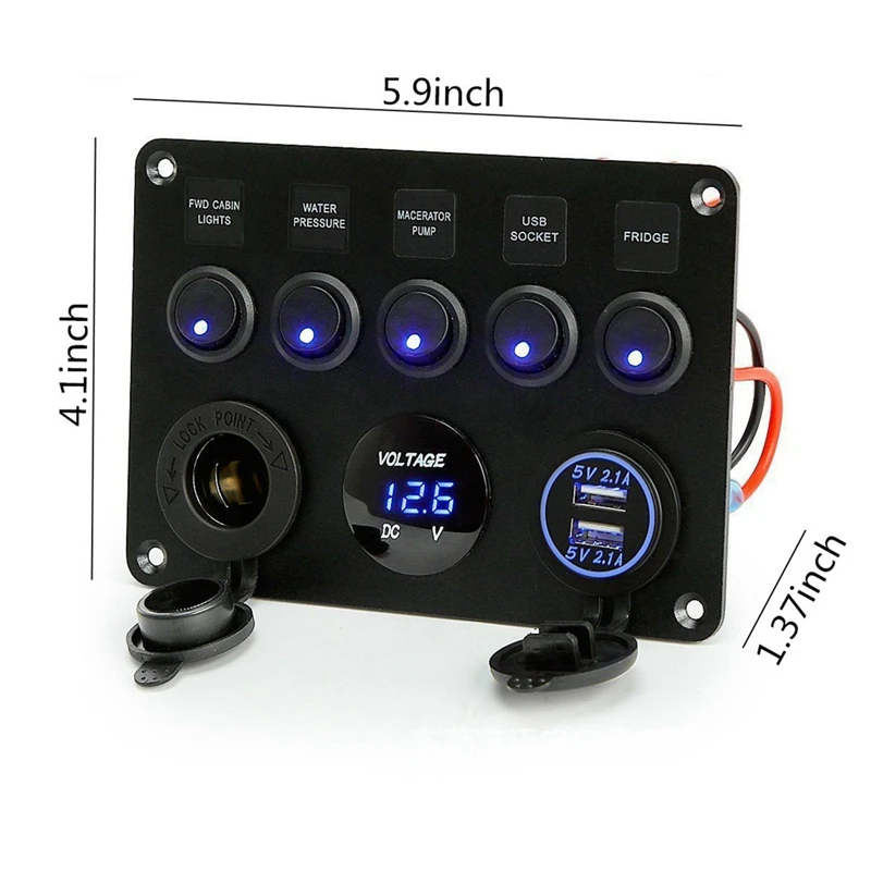 5-бандовая панель переключателей встроенный блок предохранителей 12 В/24 В