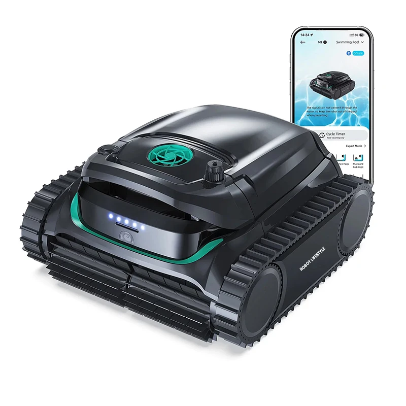 M2 Vision Робот для бассейна Высококачественный беспроводной очиститель бассейна Визуальное активное зондирование Превосходная способность скалолазания Максимальная зона уборки. 400 ㎡