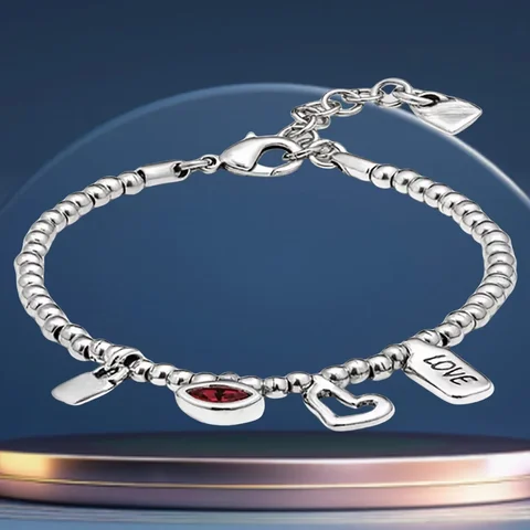 Красный браслет с глазками Red Horse