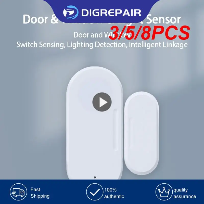 

3/5/8PCS Wireless Zigbee Light Sensor Real Time Magnetic Door Sensor Tuya Smart Window Door Open Alarm Work With Zigbee Gateway