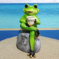 new home decoration frog ornament garden art display outdoor resin crafts creative cute cartoon animals