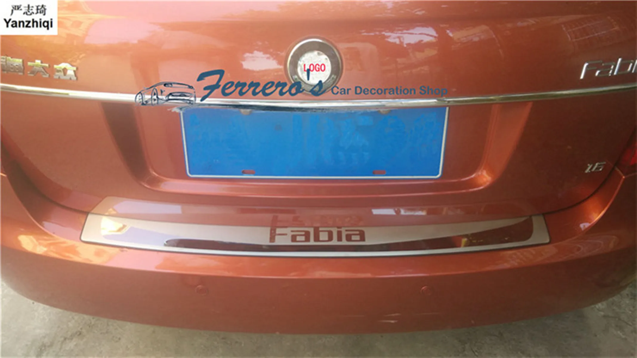 

Бесплатная доставка для Skoda Fabia 2009-2014 Нержавеющая сталь Задняя Крышка багажника Накладка Защитная педаль высокое качество