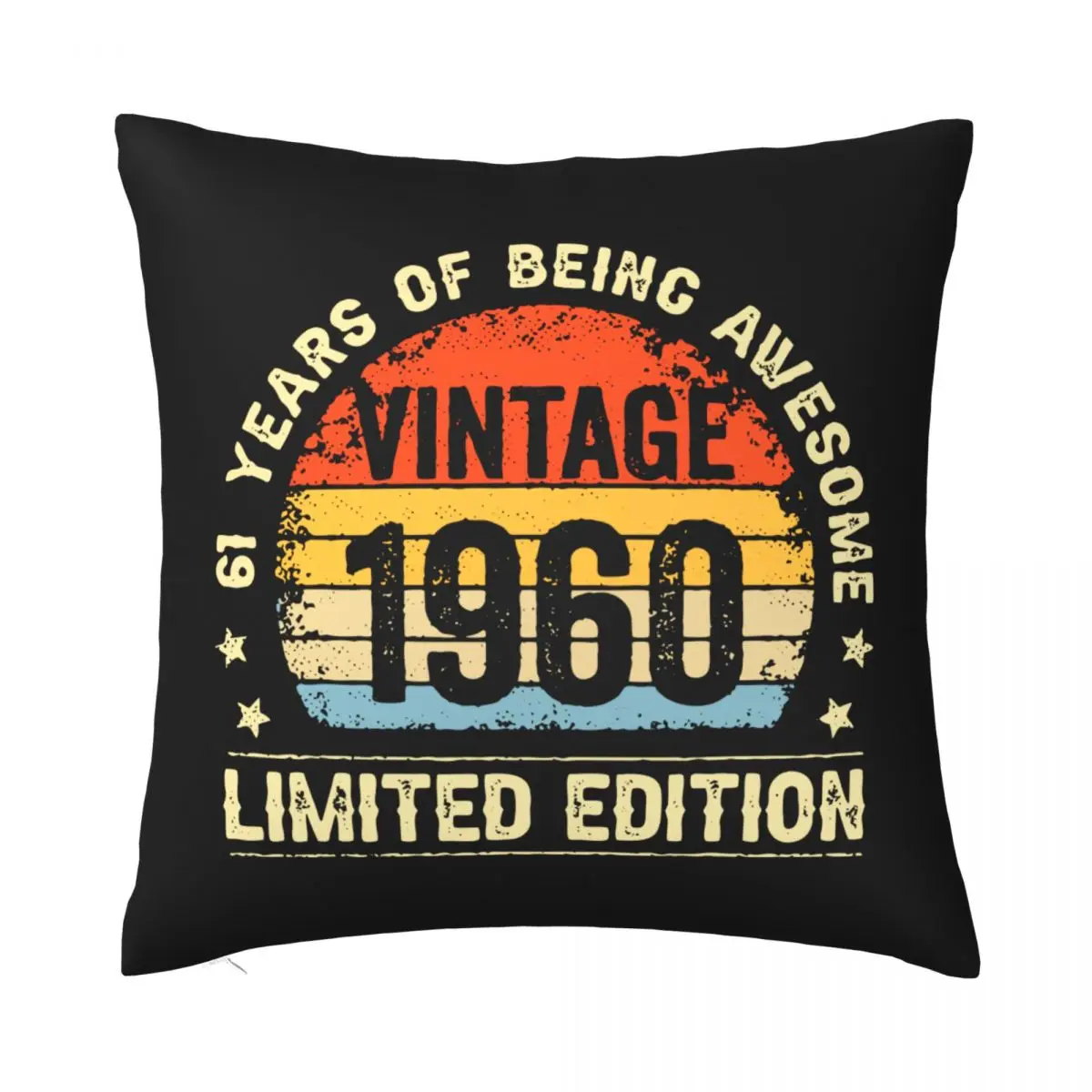 

Vintage 1960 Limited Edition Pillowcase Cushion Cover Decorative Born In 1960 Throw Pillow Case Cover Car Drop Shipping 18"