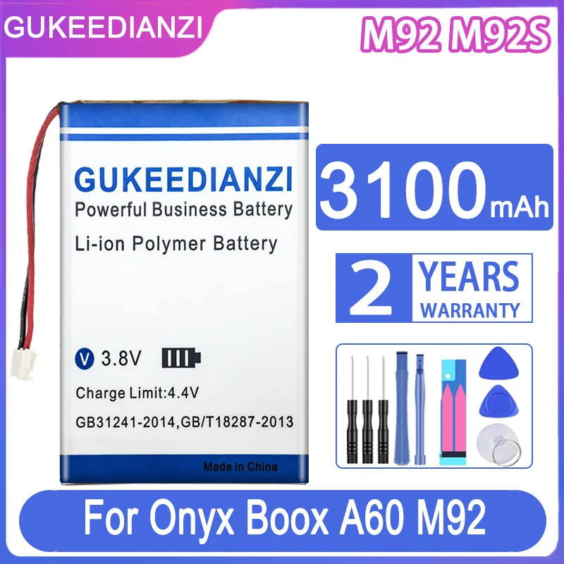 Сменный аккумулятор GUKEEDIANZI 3100 мАч для Onyx Boox A60 M92 M92S M96 plus I62ML, Цифровые Батареи для электронной книги