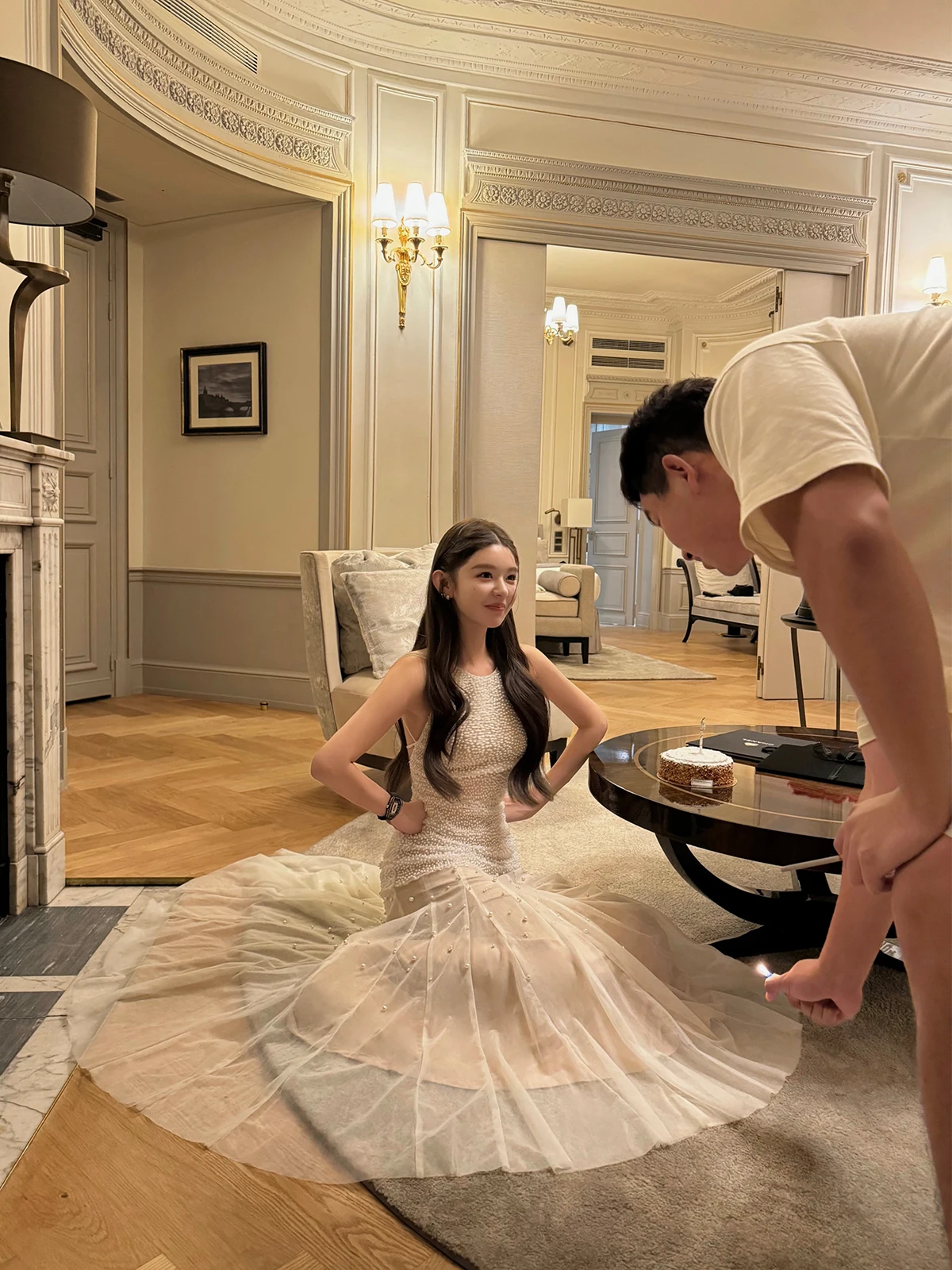 Good Morning Fan Upscale Birthday Dress Series Heavy Industry Flower Embroidery/Beads Guest dresses Women Autumn