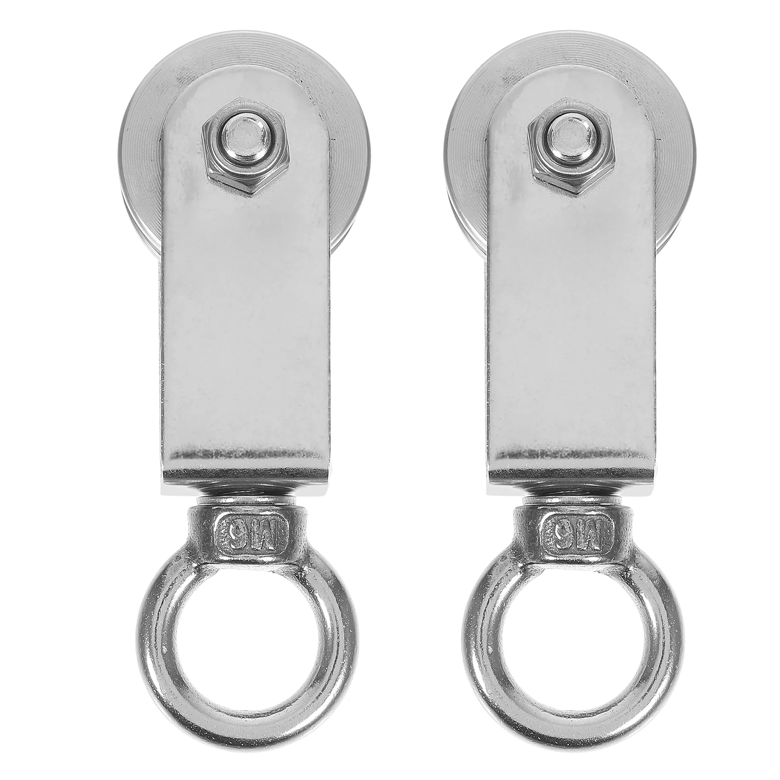 

2 Pcs Cable Track Wheel Hanging Wire Towing Stainless Steel Single Pulley Block