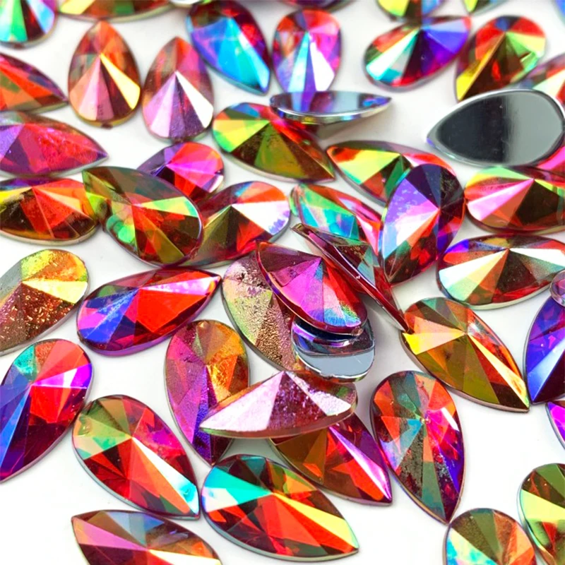 

2000pcs Teardrop Acrylic Non Hotfix Rhinestones Glitter Nails Crystals Diamond Strass for uñas Nail Charms Nail Art Decorations