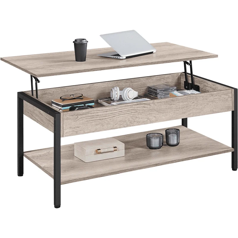 

Lift Top Coffee Table with Hidden Compartment, Gray