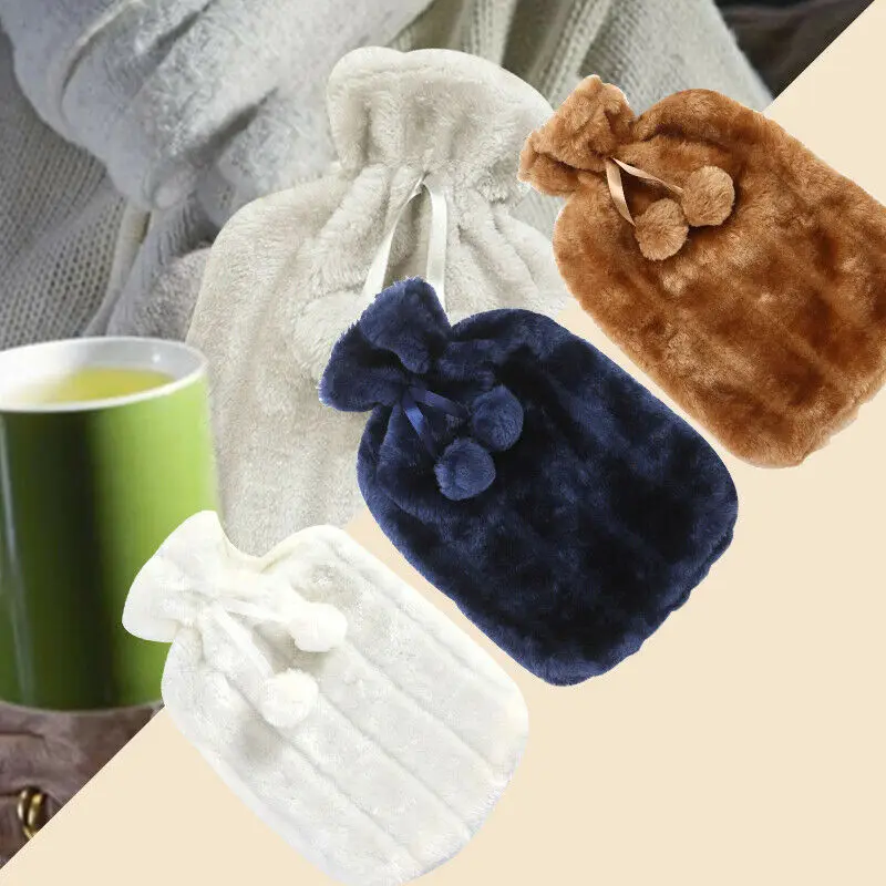 

2l Winter Protective Case Removable Plush Hot Water Bottle Cover Cold-Proof Warm Faux Fur Fleece Cover Heat Preservation Covers