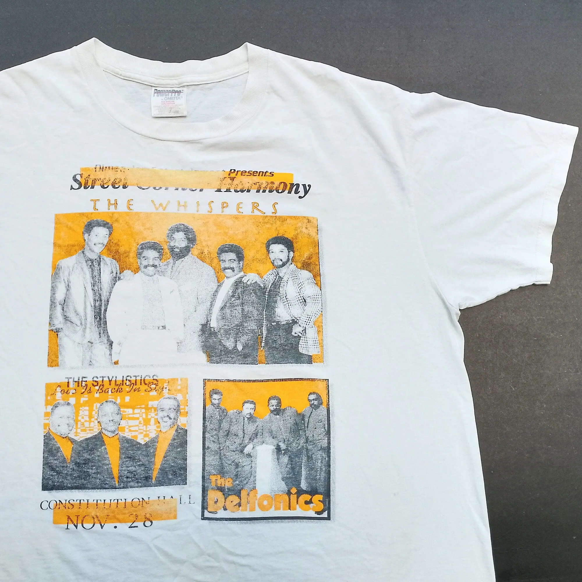 Винтажная Футболка 90-х шепот стилистика Delfonics Old School канавки размер XL (Ш 24 x д 28 5)