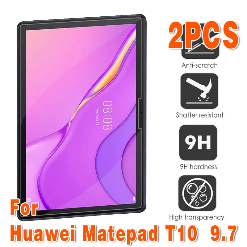 

Закаленное стекло для Huawei MediaPad T10, 2 шт., 9,7 дюйма, устойчивое к царапинам стекло для планшета, Защитная пленка для MediaPad T10 9,7 дюйма