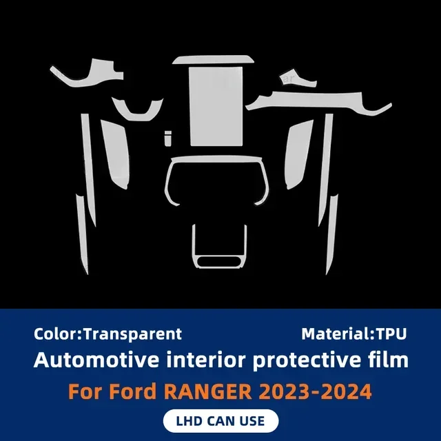 

Внутренняя защитная пленка, панель коробки передач, навигационный экран, автомобильный чехол из ТПУ, наклейка против царапин для Ford Ranger 2023 2024