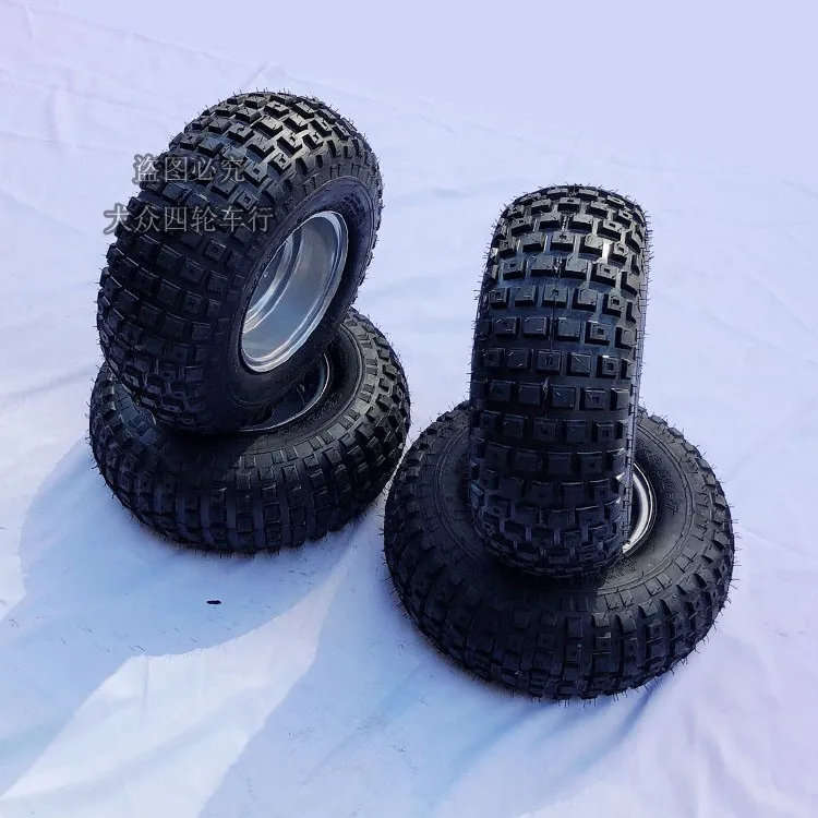 

Kading ATV Parts 16*8-7-Inch Vacuum Tire 16X8.00-7-Inch Checkered Tire off-Road Wheel Set