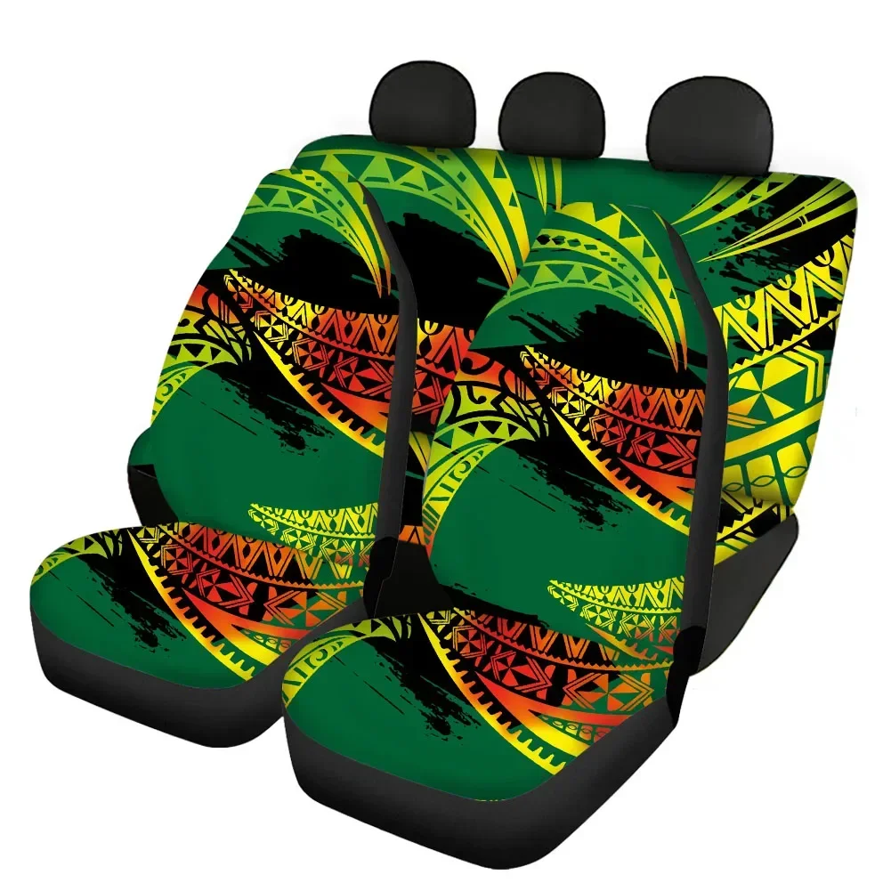 Samon Design Polynesian Printed Slip-Resistant Comfortable Front/Back Car Interior Seats Protector Easy to Install