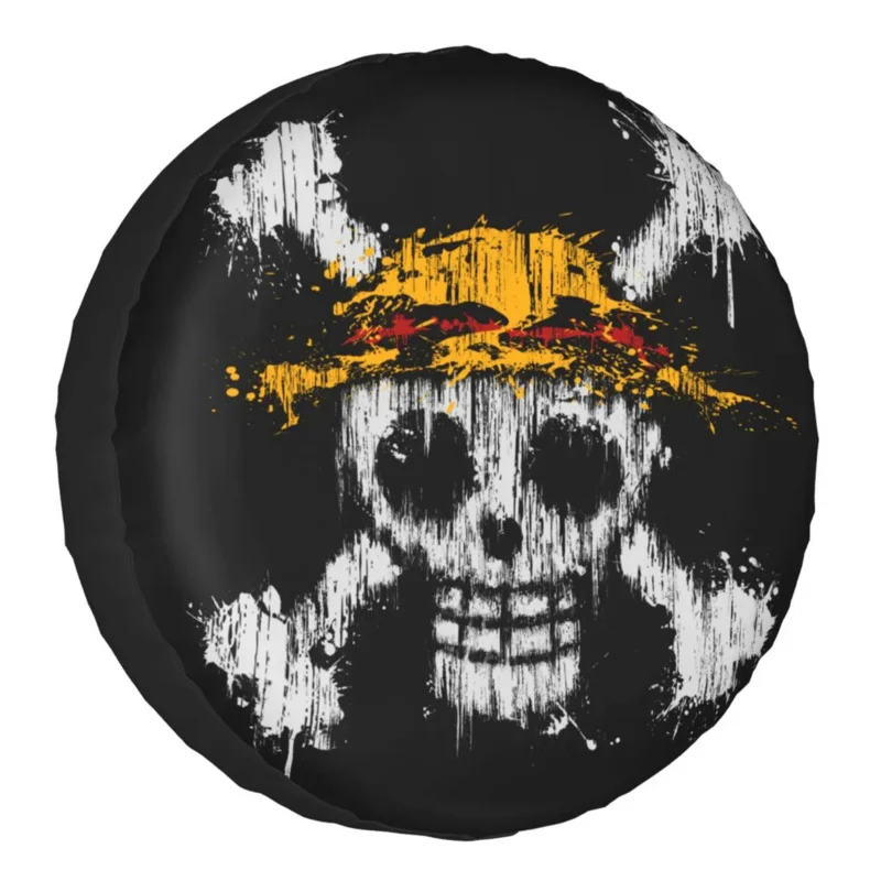 

Vintage Grunge One Piece Skull Spare Wheel Cover Universal for Jeep Pajero 4x4 RV Anime Tire Protector 14" 15" 16" 17" Inch