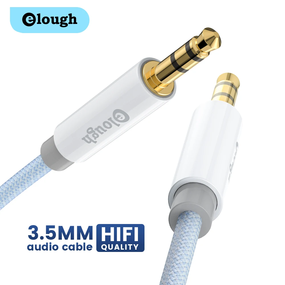 

Elough Hifi Audio Splitter Cable 3.5mm Male to Male Aux Cable Extension For Car Headset Smartphone PC Latop Player Speaker Cable