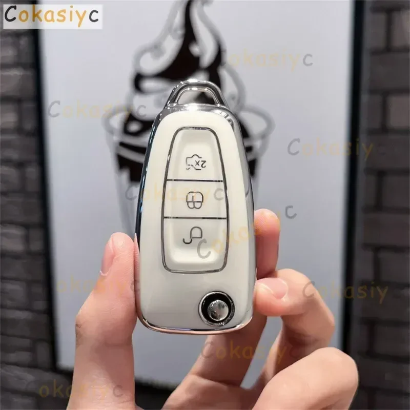 Фото Чехол для ключа автомобиля Ford Focus mk2 mk3 2 3 Kuga Edge Ranger Mondeo s max c max 2008 2009 2010 2011 2012 2013 2014 2015 2016 Чехлы №1