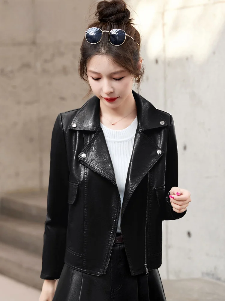 Пальто из искусственной кожи верхняя одежда женская новинка 2024 популярная